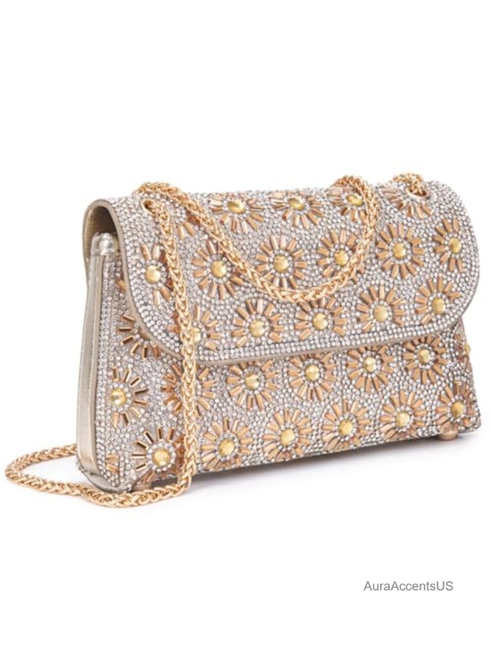 Rhinestone Evening Clutch Shoulder Bag Chain Crossbody Purse for Women